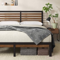 Zinus Kai Queen Metal and Bamboo Bed Frame Black AU-FBOBH2ZC-35Q hero image