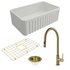 Turner Hastings Novi 75 Butler Sink Pack with Brushed Brass Naples Pull Out Mixer Tap and Accessories PKG021 image NaN