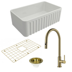 Turner Hastings Novi 75 Butler Sink Pack with Brushed Brass Naples Pull Out Mixer Tap and Accessories PKG021 hero image