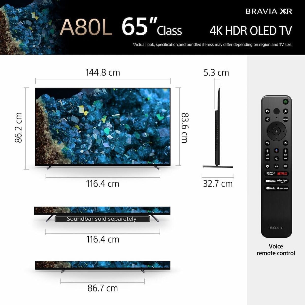 Sony Bravia 55 Inch A80L XR OLED 4K Google TV XR55A80L hero image