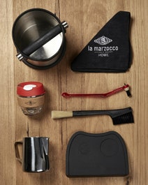 La Marzocco Linea Mini Blue Home Package with Black Grinder H-MPACKBL hero image