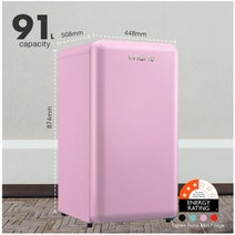 Linarie Tignes 91L Retro Mini Fridge Pink LK90TTPINK hero image