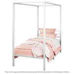 Zinus Patricia Single Metal Canopy Bed Frame White AU-CPBFW-S hero image