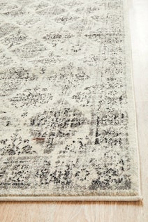 Rug Culture Century Medium White & Charcoal Rug 300X80CM - CEN-999-GREY-300X80 hero image