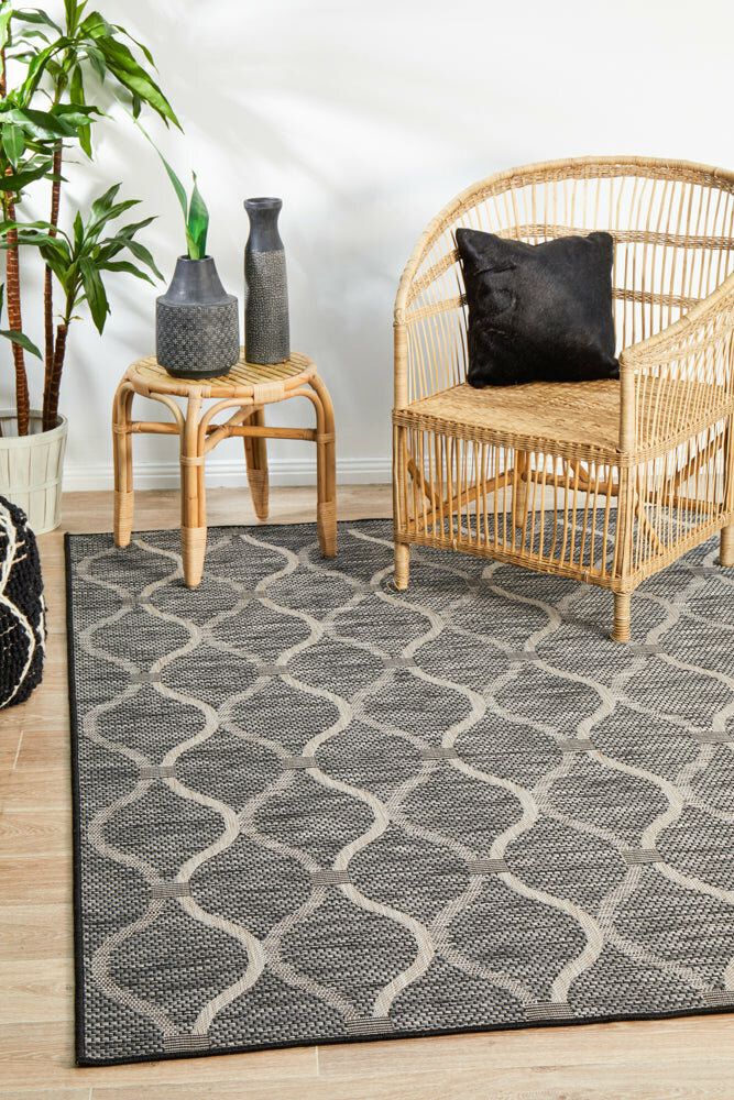 Rug Culture Terrace Extra Large Black Rug 330X240CM - TER-5501-BLK-330X240 hero image
