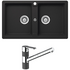 Abey Schock Typos Double Sink & Armando Vicario ISA Kitchen Mixer - Onyx TN200T2B image NaN
