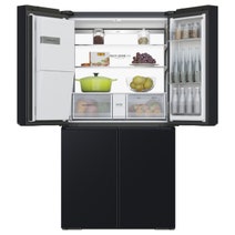 Haier 601L Quad Door Refrigerator with Ice and Water Dispenser Black HRF680YZC hero image