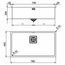 Artinox Radius 74 Single Bowl Sink with Strainer RAACC7440 hero image