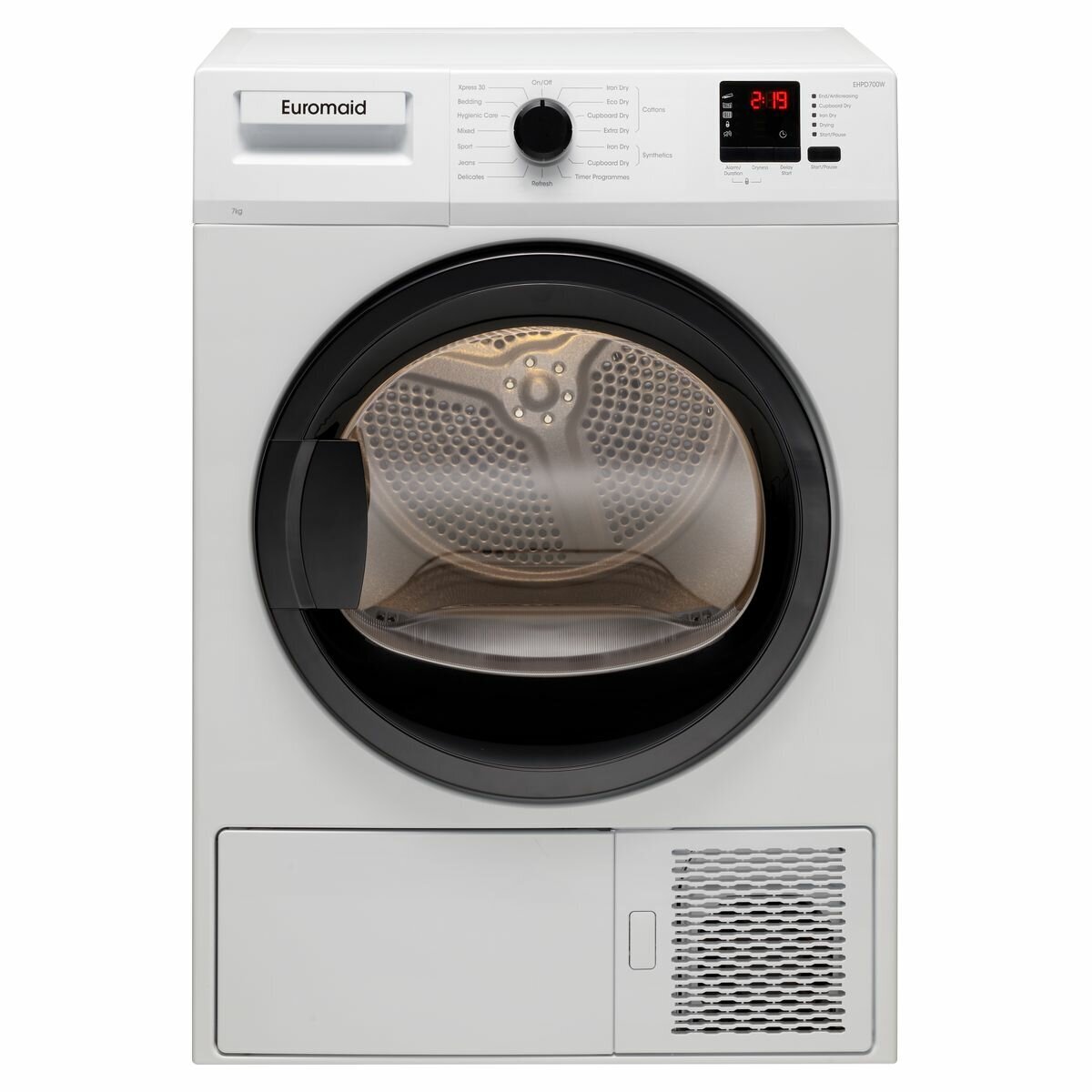 Euromaid 7kg heat store pump dryer ehpd700w