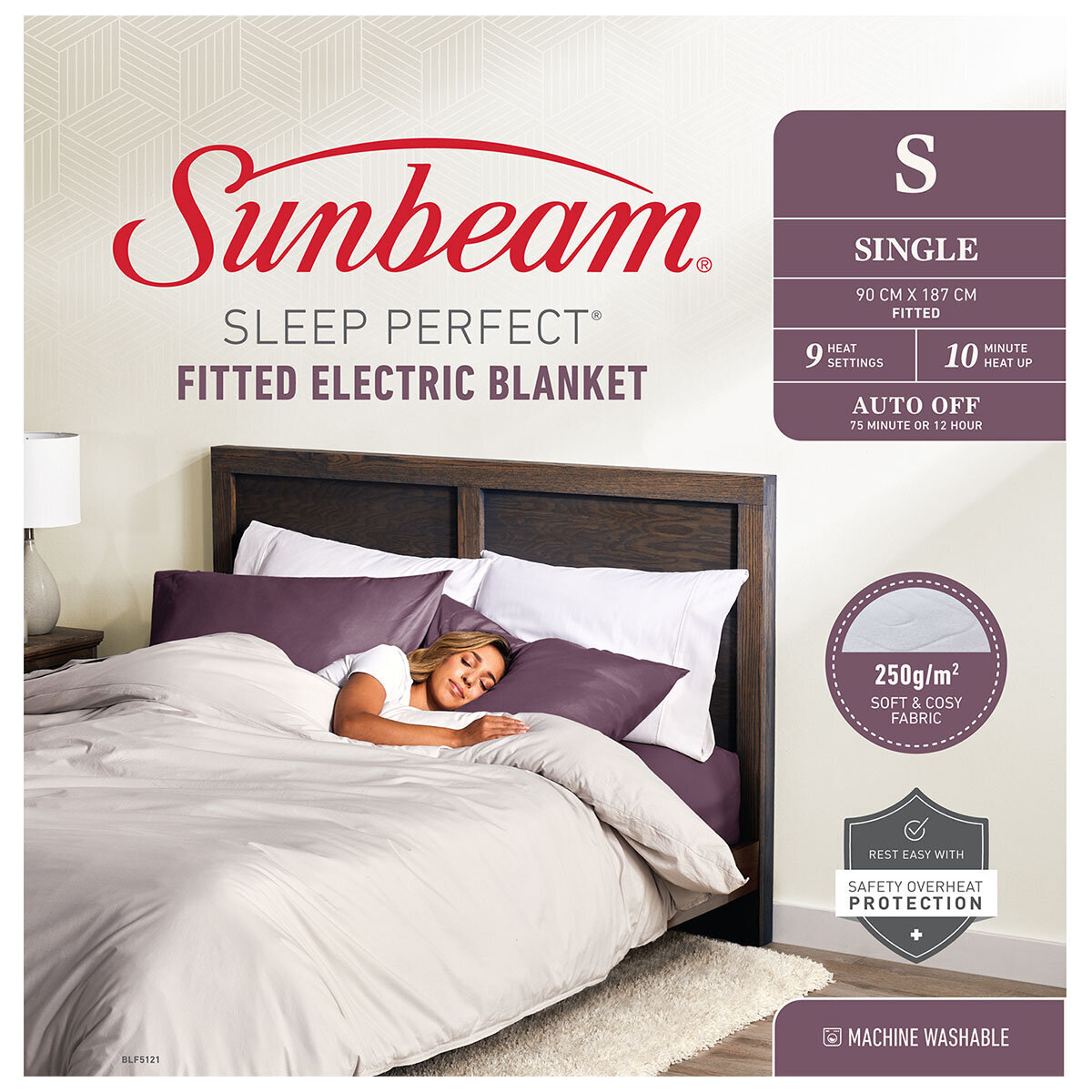 Sunbeam Sleep Perfect Single Bed Fitted Electric Blanket BLF5121