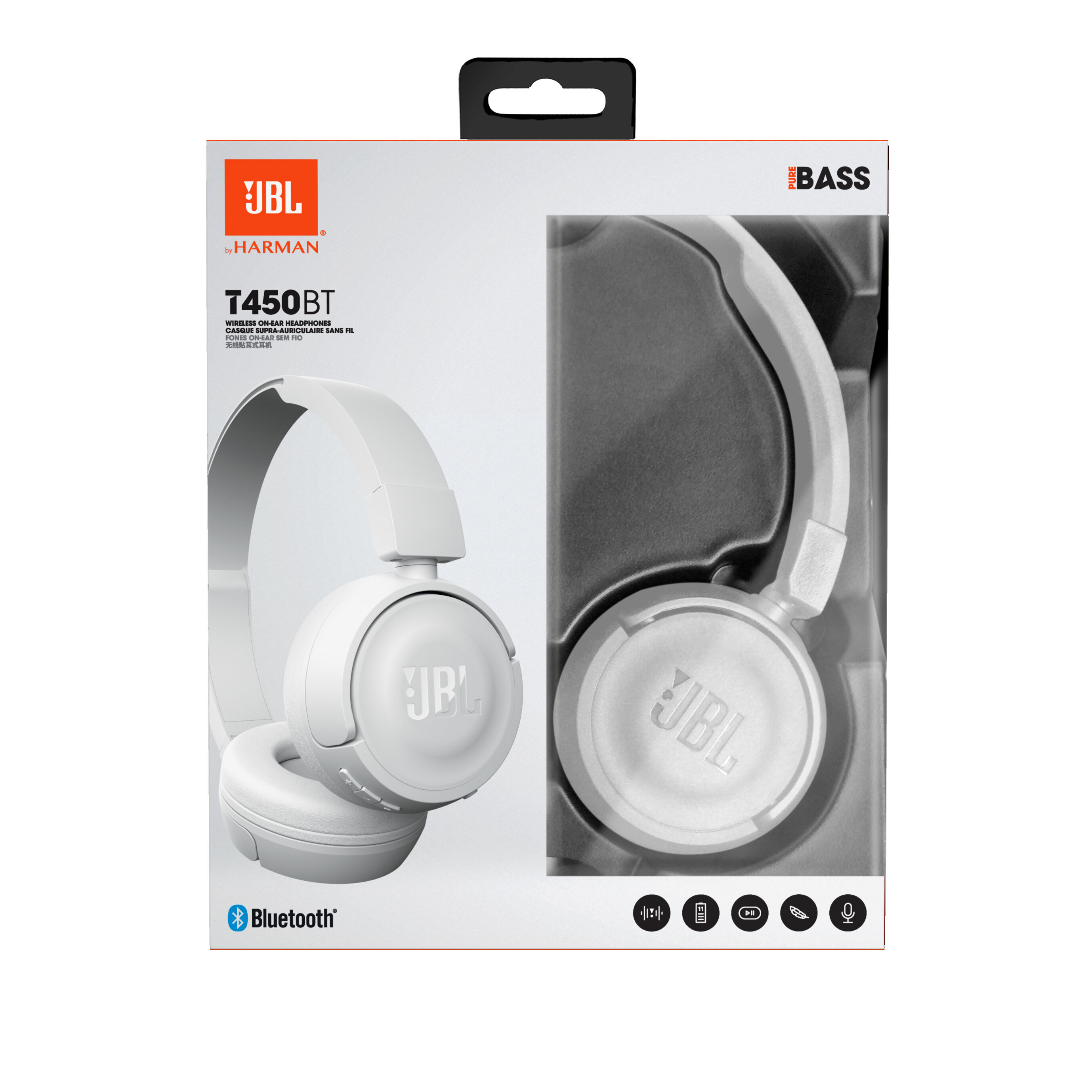 fire Skab på JBL Wireless On Ear Headphones White JBLT450BTWHT | Appliances Online