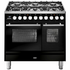 ILVE Professional Plus Series 90cm Dual Fuel Six Burner Double Oven with Milano Knobs PD096DWE3BK image NaN
