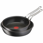 Tefal Jamie Oliver Cook's Classics Induction Non-Stick Hard Anodised 2 Piece Frypan Cookware Set H912S217 hero image