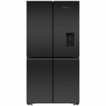 Fisher & Paykel Series 7 538L Quad Door Refrigerator with Ice and Water Matte Black Glass RF605QZUVB1 hero image