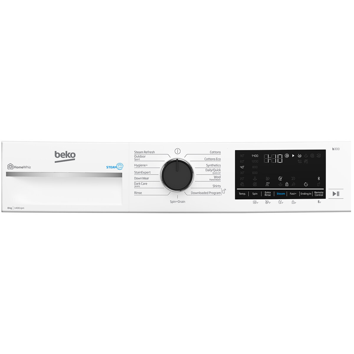 Beko 8kg Front Load Washing Machine with Steam BFLB8020W hero image