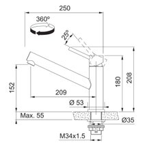 Franke Basis Double Bowl Topmount Sink with Left hand Drainer and Orbit Tap Pack - Onyx BFG621LTA9200ON hero image