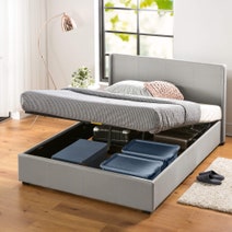 Zinus Maddon Double Upholstered Gas Lift Bed Frame Light Grey AU-FPPST1-12D hero image