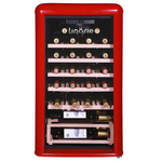 Linarie Burgundy 33 Bottle Single Zone Retro Wine Fridge LICV33RED hero image
