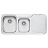 Oliveri Petite 1 & 3/4 Double Bowl Sink with Right Hand Drainer PE3113TH image NaN