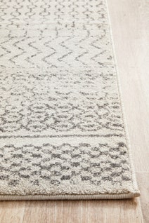 Rug Culture Chrome Large Silver & Off White Rug 400X80CM - CRO-HPR-SIL-400X80 hero image