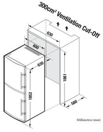 Liebherr 321L Bottom Mount Fridge SBNES3210LH hero image