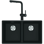 Franke Maris Double Bowl Sink & Matte Black Pullout Tap MRG620MBTA7721B hero image