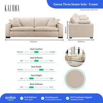 Kalona Genoa Three Seater Leather Sofa Cream 6456-30C hero image