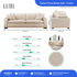 Kalona Genoa Three Seater Leather Sofa Cream 6456-30C image NaN