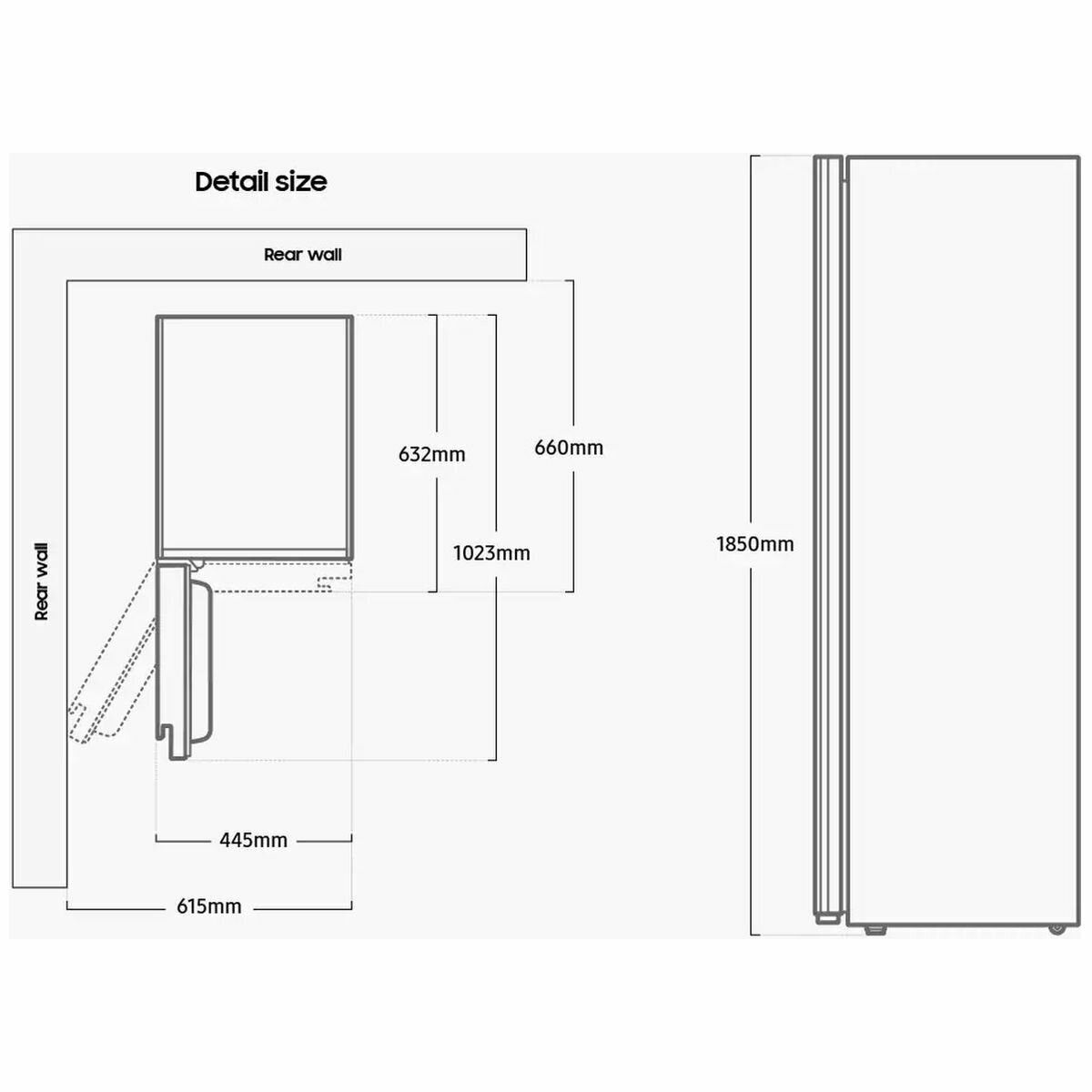 Samsung outlet bespoke dimensions