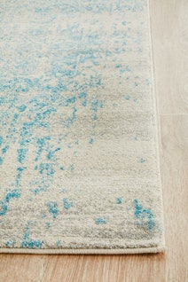 Rug Culture Evoke Medium White Blue Rug 300X80CM - EVO-253-WBLU-300X80 hero image