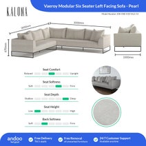 Kalona Vaeroy Modular Six Seater Left Facing Sofa Pearl 208-04B-01B-VILA-54 hero image