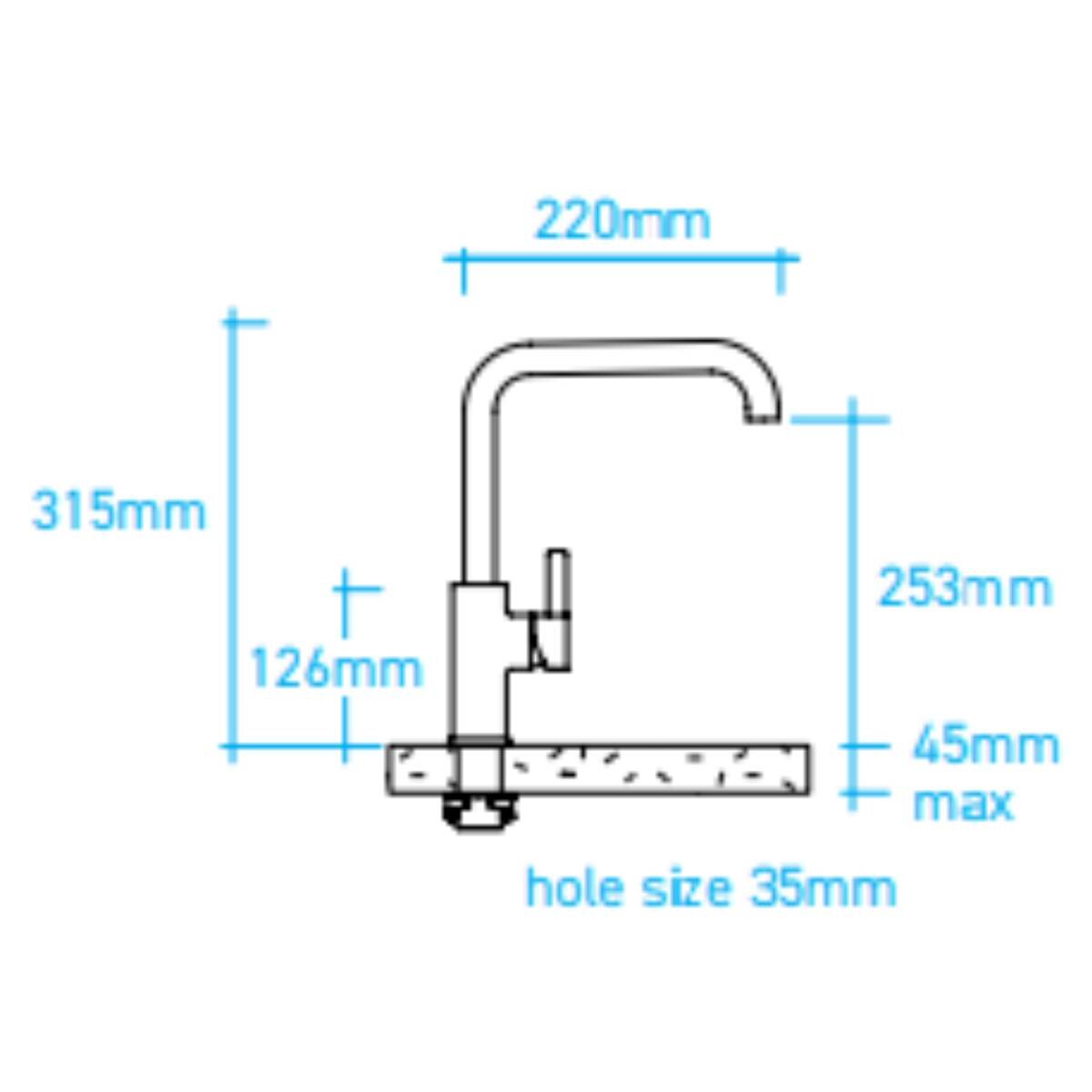  Billi Home Square Gooseneck Mixer Tap - Brushed 991700SBR hero image