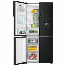 Haier 519L Quad Door Fridge with Water Dispenser Black HRF565YHC hero image