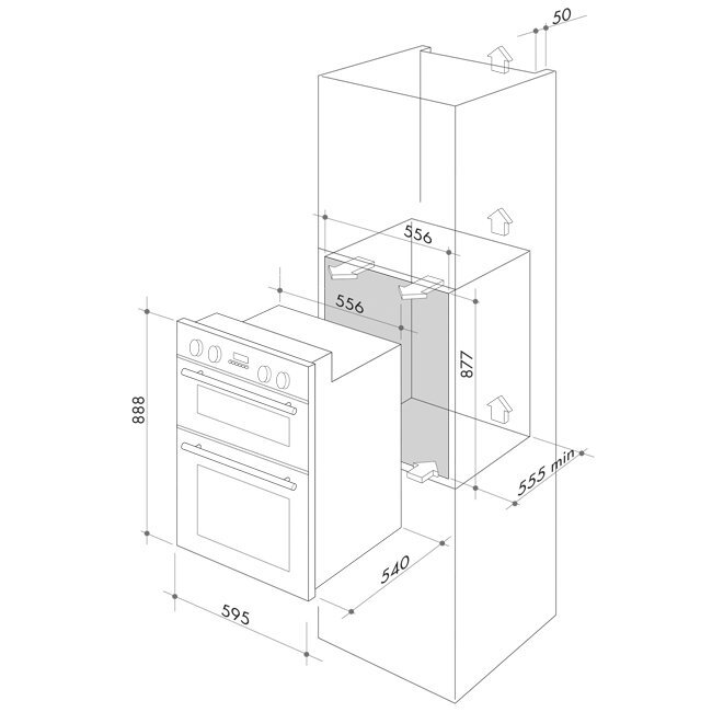 Artusi 60cm Electric Built-In Double Oven CAO888X-1 image 7