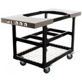 Primo Ceramic Grill Cart with Basket and Shelves Suits XL & L Series Primo Grills Black PG00370