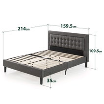 Zinus Dachelle Queen Fabric Upholstered Bed Frame Dark Grey AU-CSPB-Q hero image