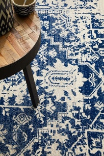 Rug Culture Evoke Extra Large White Navy Rug 330X240CM - EVO253WNAV330X240 hero image
