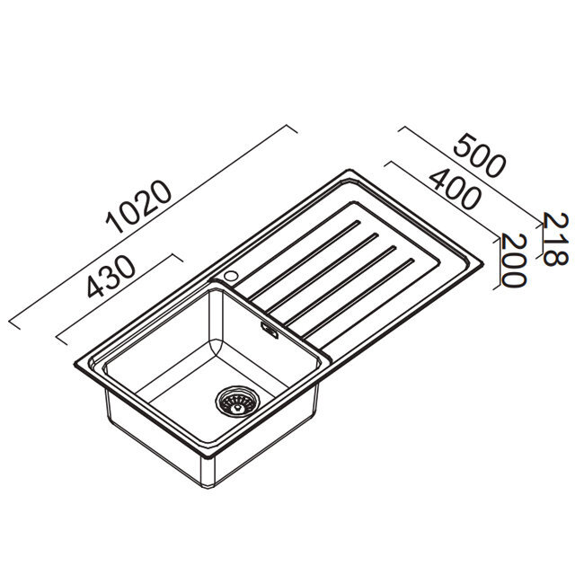 Abey LGP120R Lago Plus Single Bowl Left Hand Drainer Sink hero image