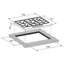TRINITY 70cm Gas Cooktop 5 Burners Black Glass TRG700BK hero image