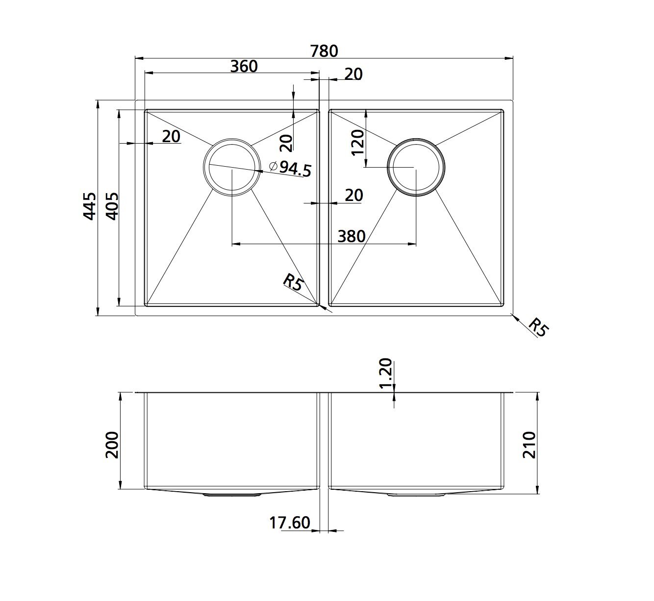 Oliveri SB63CU Spectra Double Bowl Sink hero image