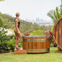 Revel Glacier Premium Solo Cedar Ice Bath with 1HP Chiller Unit R-ICESOLO-V3 hero image