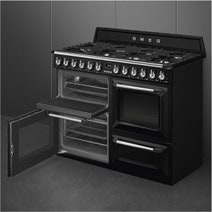 Smeg 110cm Victoria Aesthetic Dual Fuel Freestanding Oven/Stove TRA4110BL hero image