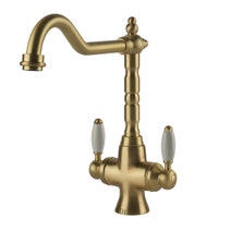 Turner Hastings Cuisine 68 Sink Pack with Brushed Brass Providence Double Mixer Tap and Accessories PKG040 hero image