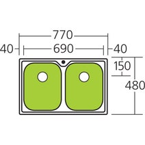 Oliveri DZ163 Diaz Double Bowl Topmount Sink hero image