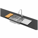 Abey 1 and 1/2 Bowl Sink with Accessories & Pull Out Mixer Tap NL180T12 hero image
