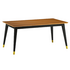 Reddie Vinny Rectangle Dining Table 210cm Natural Teak Top Black Base image NaN
