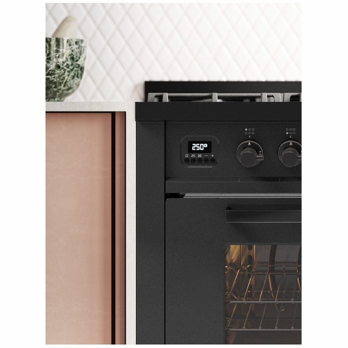 ILVE 90cm Nero Lusso Freestanding Dual Fuel Oven/Stove L096WMP/MGD hero image