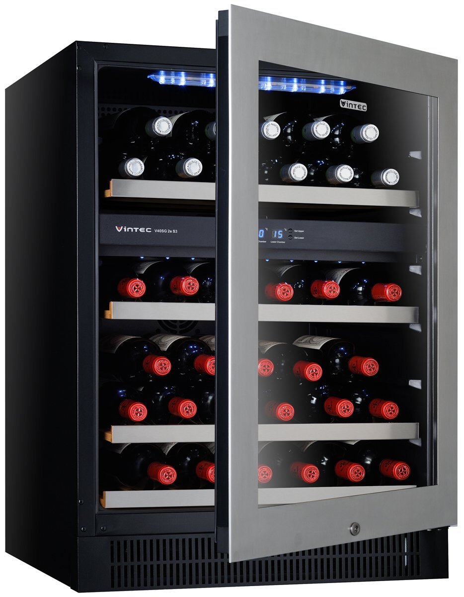 Vintec 40 Bottle Dual Zone Wine Storage Cabinet V40SG2ES3 Appliances Online