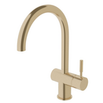 Sussex Taps Voda Sink Mixer Curved Brushed Brass Gold VSMC-40 hero image