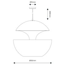 DCW Editions Here Comes The Sun 550 Pendant Light - Black and White HCS550BLWH hero image